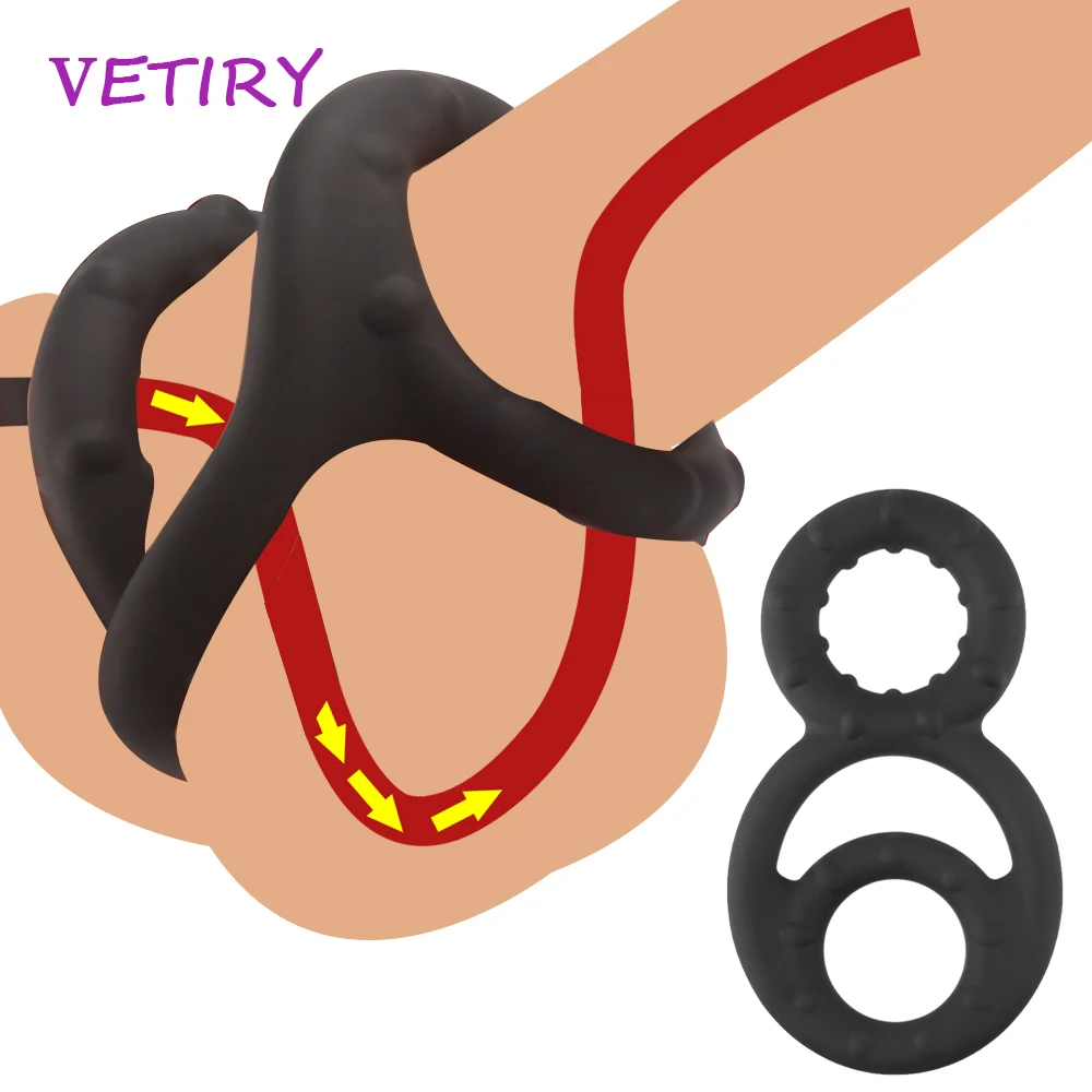 Эластичное кольцо на пенис VETIRY с тройным кольцом секс игрушки для мужчин эрекция