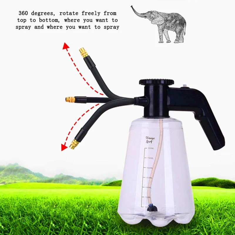 Прозрачный садовый Электрический распылитель емкость 2 л с длинным горлышком