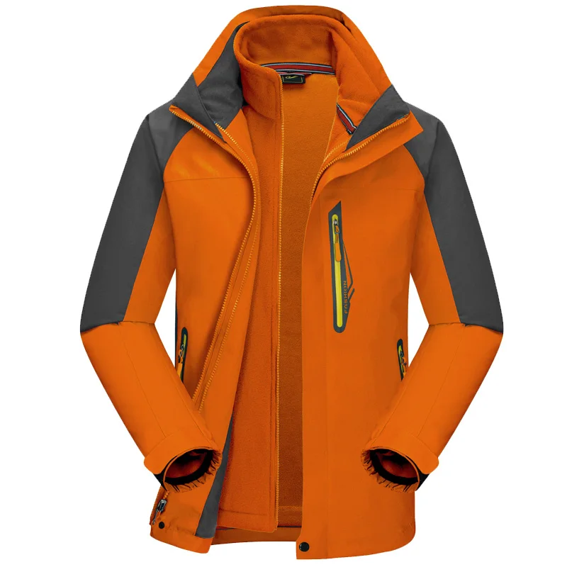 NUONEKO Мужская и женская зимняя флисовая водонепроницаемая куртка из 2 предметов