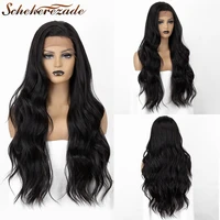 synthetic lace front wig black body wave lace front wig for black women cosplay long wigs t part heat resistant scheheherezade