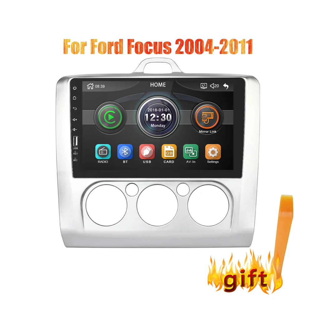 Автомагнитола One Din 9 дюймов 1024*600 с зеркальной связью Android для Ford Focus 2004 2005 2006 2007 2008