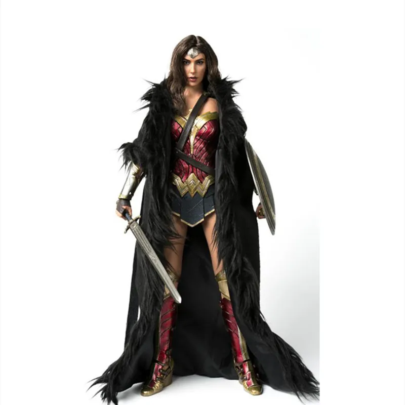 

1/6 Scale Cosplay Female Black Wonder Cloak Long Coat for 12" Female Figure Toys Accessories