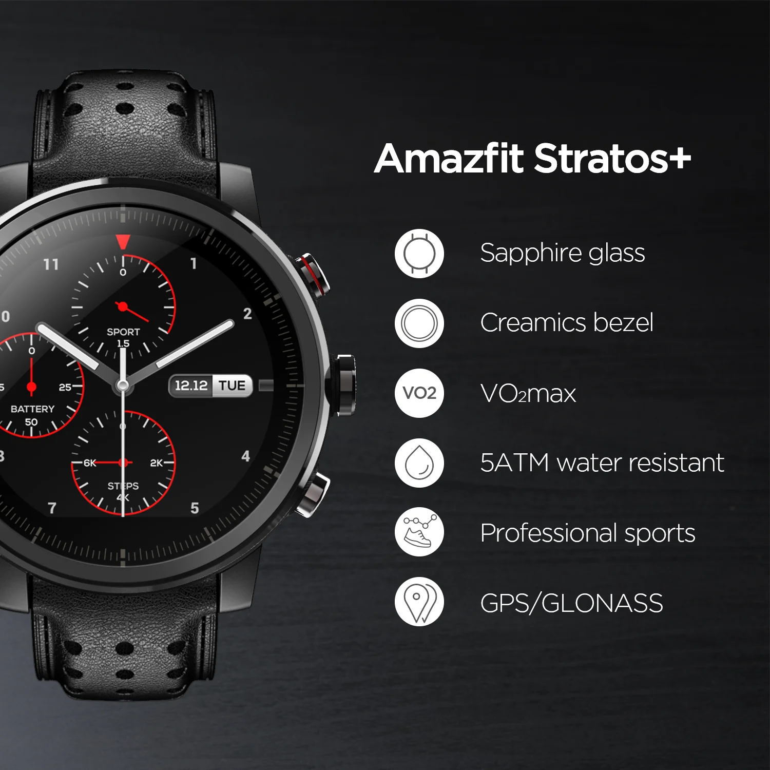 2019 New Amazfit Stratos+ Flagship Smart Watch Genuie Leather Strap Gift Box Sapphire 2S