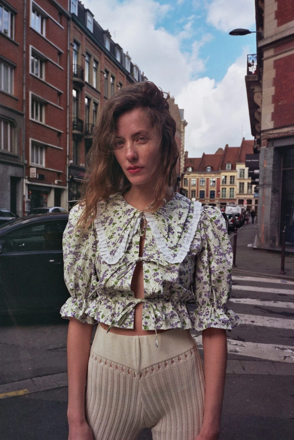 

Рубашка firmранчо женская с цветочным принтом, блузка с рукавами-фонариками, с поясом, с воротником «Питер Пэн», в французском стиле