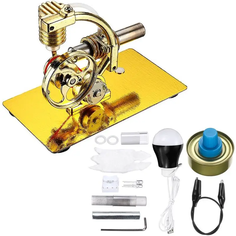 

Steam Power Stirling Engine Motor Model + Light Bulb School Demonstration Education Toy Kit For Kids