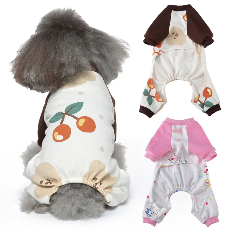 

Pet Dogs Pajamas with Cartoon Patterns Cat Puppy Jumpsuit Rompers for Small Medium Large Dogs Chihuahua Yorkshire Play Sleep