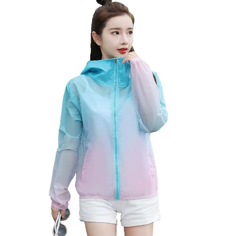 

2021 New Women Jacket Hooded Zipper Thin ummer Ladies Casual Coats Sun Protection Clothing Short Jackets for Female Sweatshirt