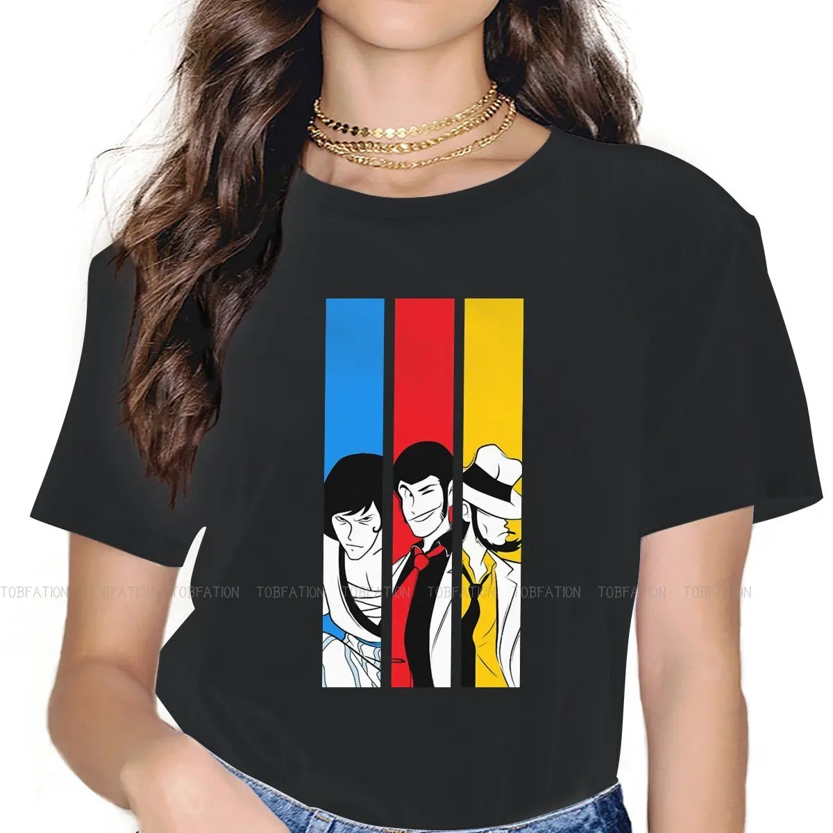 

Trio Classic Round Collar TShirt Lupin the Third Plot Action Crime Japan Pure Cotton Classic T Shirt Woman's Individuality 4XL