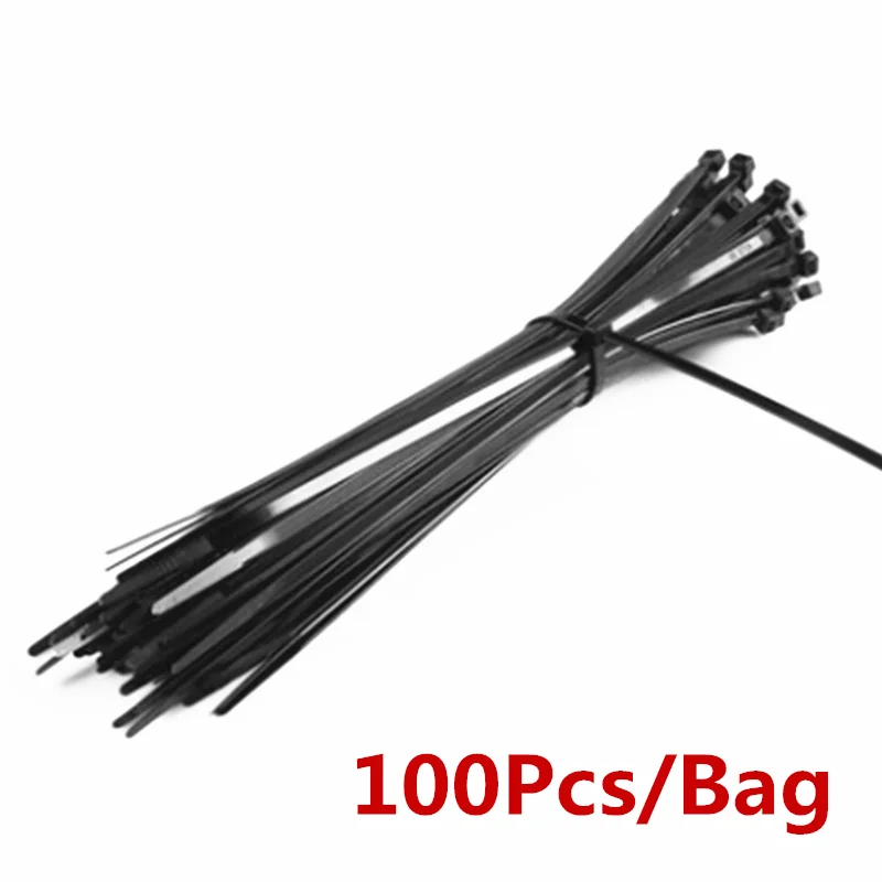 Черные Кабельные стяжки 3X60/80/100/100/120/150 мм 4X200/150/200 самоблокирующиеся Нейлоновые