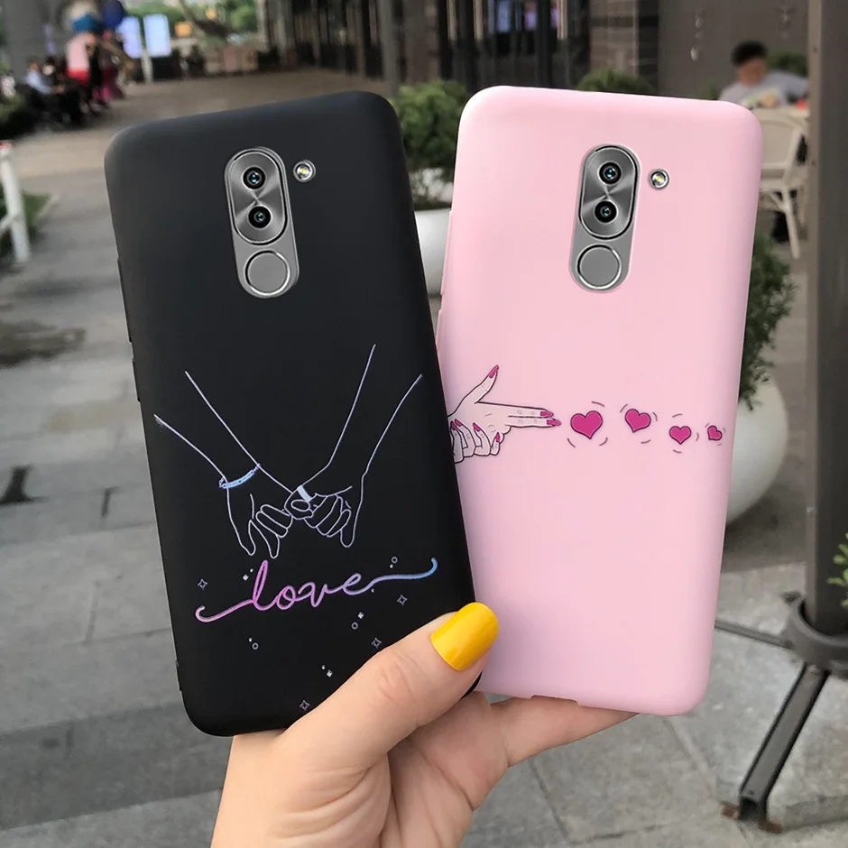 Яркий Силиконовый чехол для Huawei GR5 2017 задняя крышка с милым рисунком сердца Mate 9 Lite