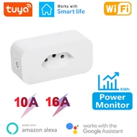 brazil smart socket wifi smart plug with tuya smartlife power timer voice control 10a 16a power monitor for alexa google home