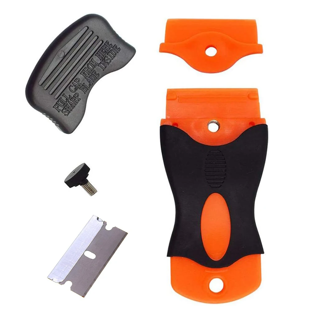 Чистящая бритва скребок + 10 шт лезвий на окна чёрных машин Стекло виниловые