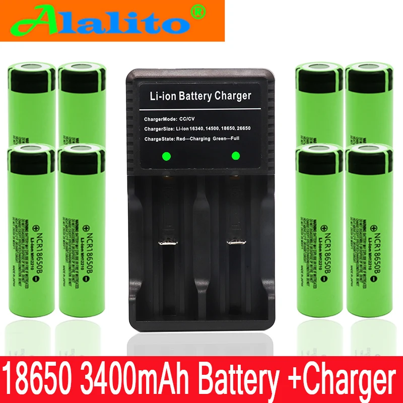 100% Оригинальная 18650 Батарея 3 7 V 3400mah ncr18650b перезаряжаемая литиевая батарея