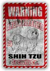 Предупреждающая зона Shih Tzu, патрулированная системой безопасности во дворе, Оловянная вывеска для помещений и улицы, используется 8x12 или 12x18 дюймов