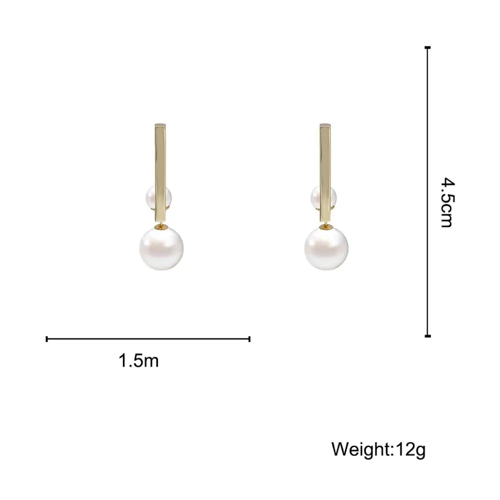 

Lifefontier Gold Color Brass alloy Drop Earrings for Women Pearl Charm Geometric Earrings Wedding Gifts Korean Jewelry