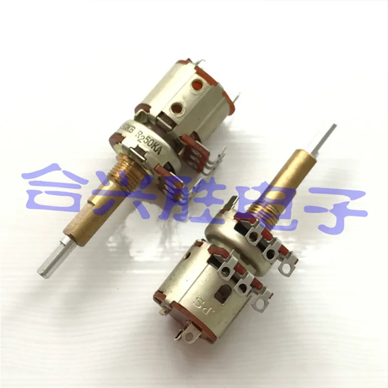 

100pcs 16 type double shaft double potentiometer with switch A50K and B50K shaft length 30mm