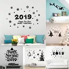 Новинка 2019, Новогодняя Наклейка на стену, домашний декор для гостиной, Настенный декор, аксессуары для украшения дома