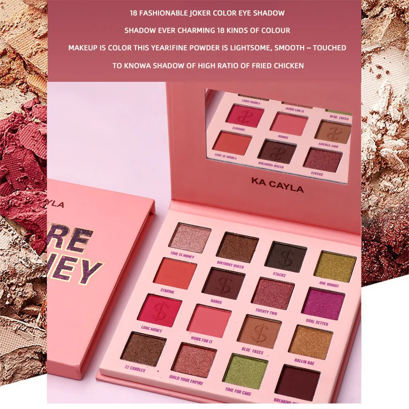 16 Цвета тени для век пластины матовые мерцающие Водонепроницаемый легко