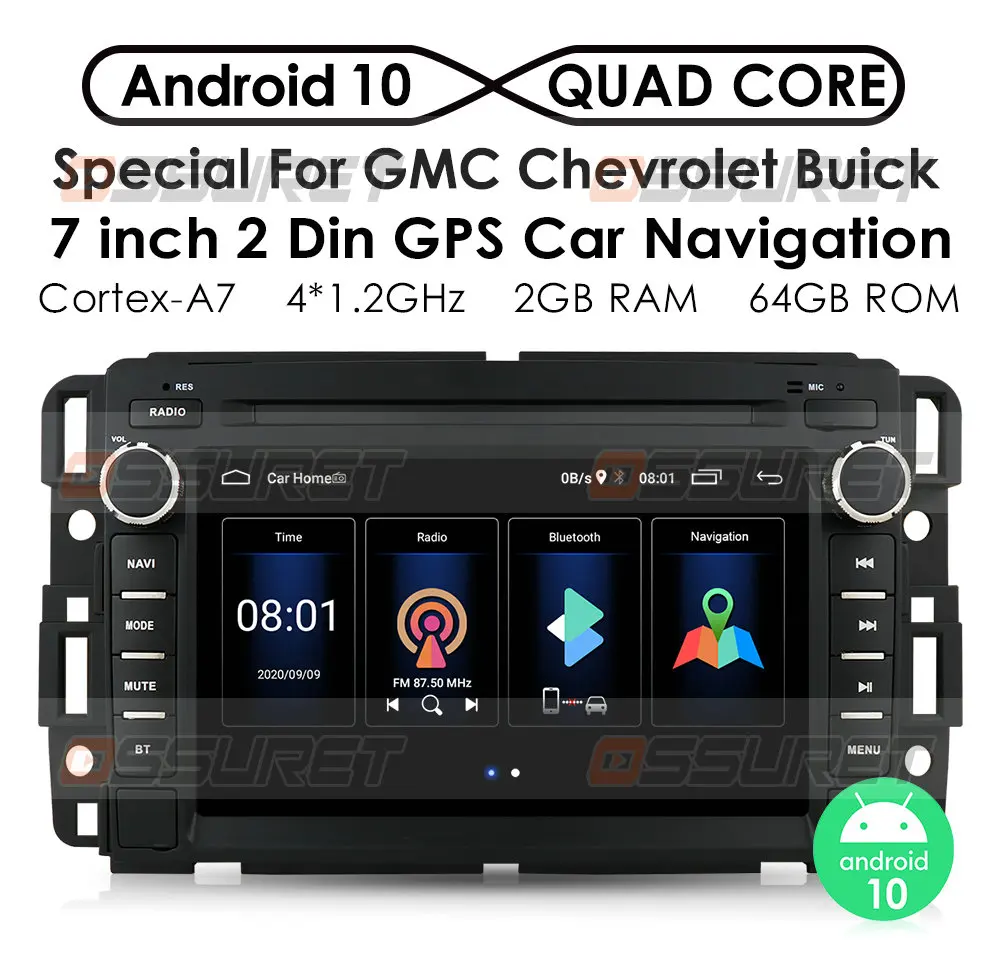 Ossuret 7 &quotандроид 10 автомобиль радио GPS навигации для Chevrolet Silverado Impala GMC Yukon Acadia