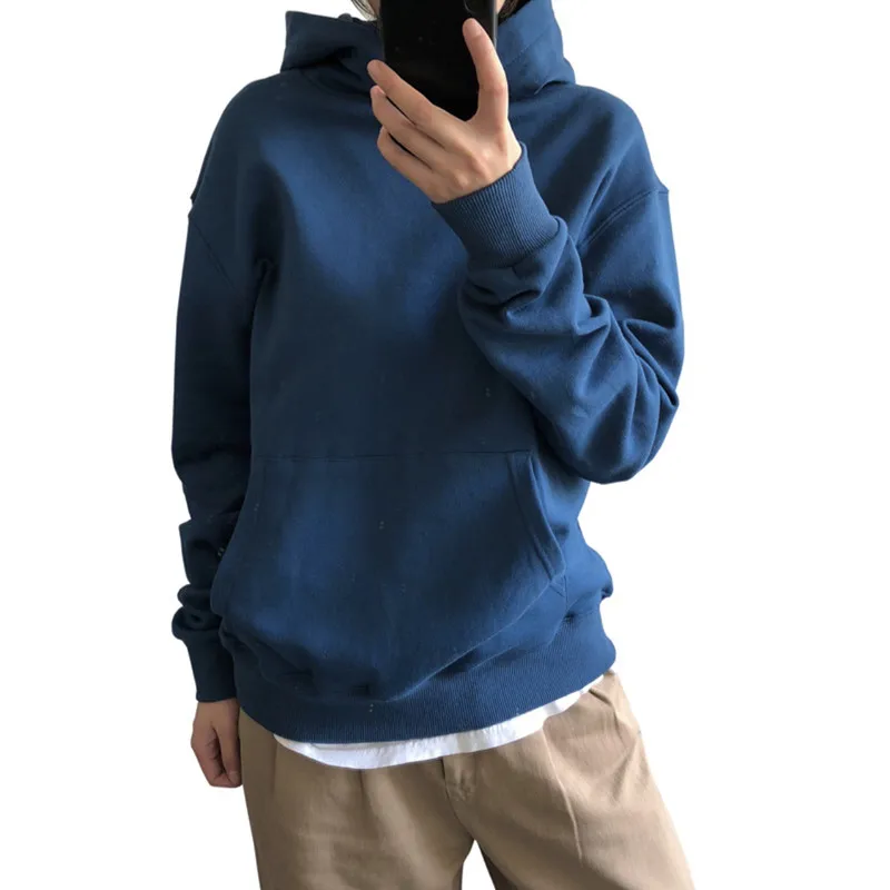 

Women Spring Autumn New Fashion Loose Solid Color Casual Cotton Sweatshirt Female Brand High Quality Hoodies Ladies Tops ML720