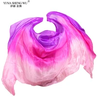 customized silk veils 100 real silk belly dance veil bellydance hand scarf shawls belly dancer stage performance prop gradient