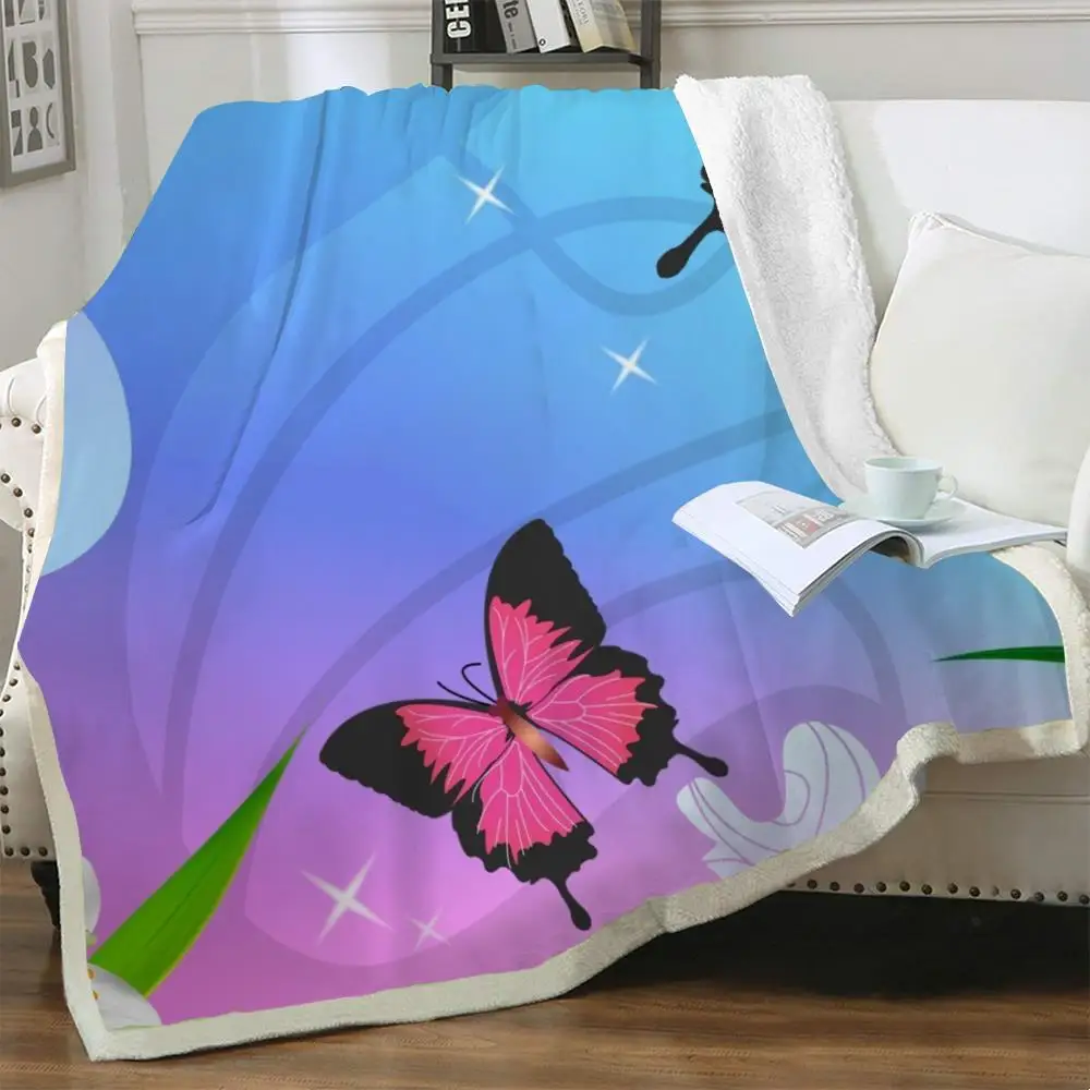 

NKNK одеяло с бабочками s животное покрывало для кровати с цветами постельное белье красочное одеяло s для кровати шерпа одеяло с животными ви...