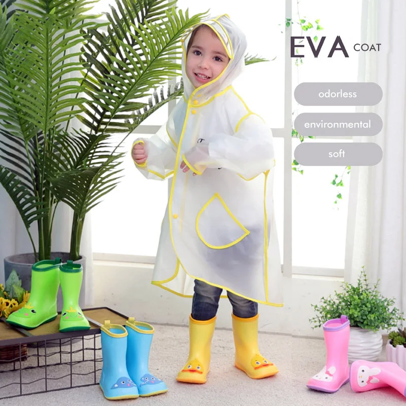 Складной модный детский пластиковый плащ-пончо из прозрачного материала Eva