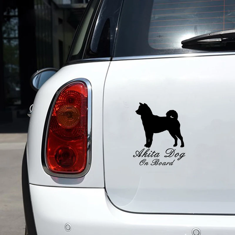 

Reflective Reflective Akita Dog On Board Car Stickers Decals Funny Rear Windshield Bumper Cover Scratch Accessories PVC18*16cm