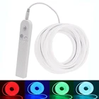 Светодиодная лента 2835 с пассивным инфракрасным датчиком, батарея 5 в постоянного тока, USB неоновая лента 120 светодиодовм, гибкая неоновая водонепроницаемая лента IP67, голубая, красная, зеленая, желтая