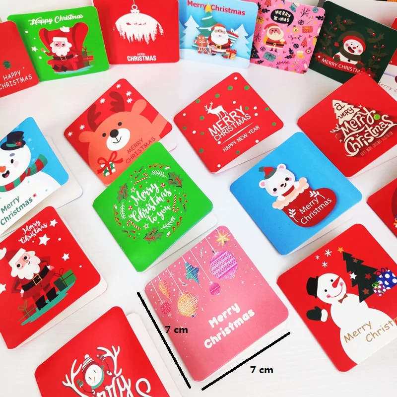 

5pcs Greeting Card Merry Christmas and Happy New Year Gift Children Christmas Tree Decoration Label Party Party Invitation