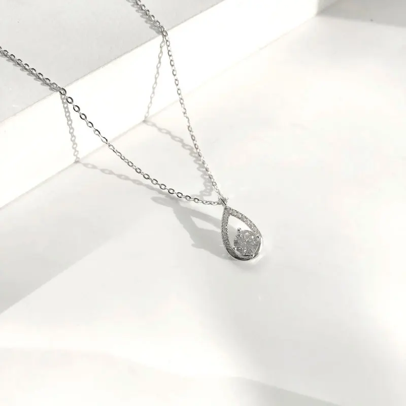 

YC0952N S925 Silver Fashion Elegant Water Droplet Zircon Pendant Necklace Party Gift Banquet WOMEN'S Jewelry Necklace
