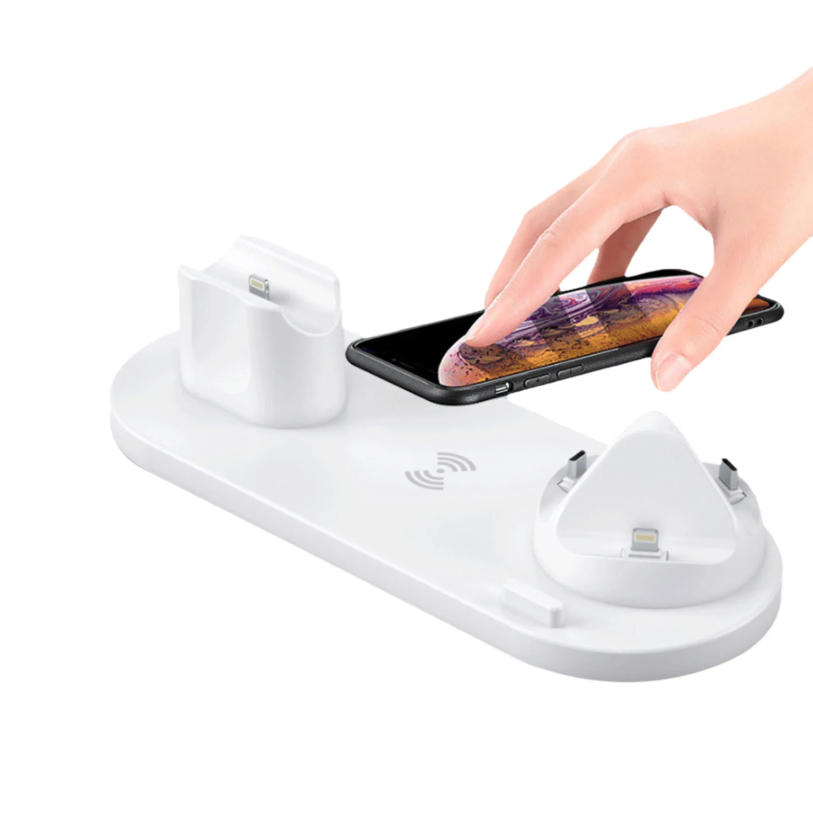 DC5V-1A 6-In-1 Portable Wireless Charger Multi-Function Quick Multi-Device Charging Dock For Home Office | Электроника