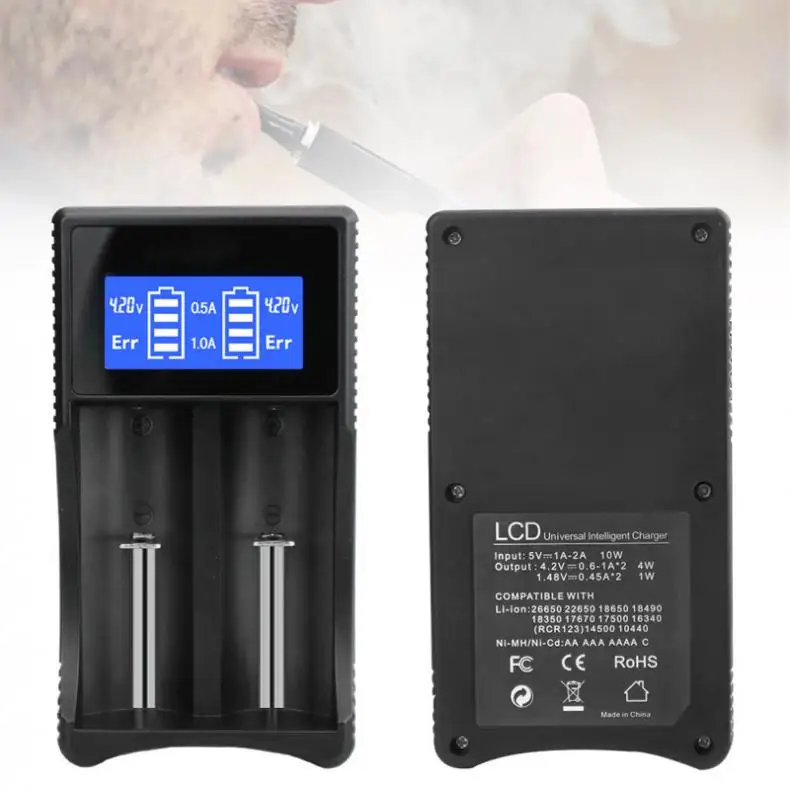 Универсальное зарядное устройство с двойным слотом ЖК-дисплей база для зарядки