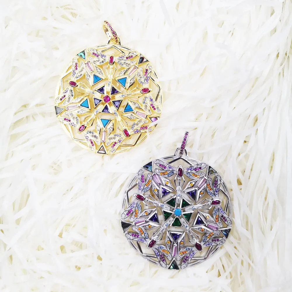 Кулон с золотой стрекозой бабочкой колибри Стерлинговое Серебро 925 пробы модные