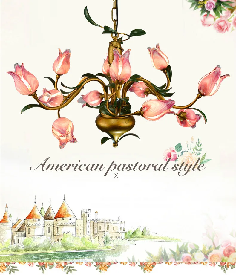 Нордическая сельская Люстра для гостиной столовой медная железная спальни