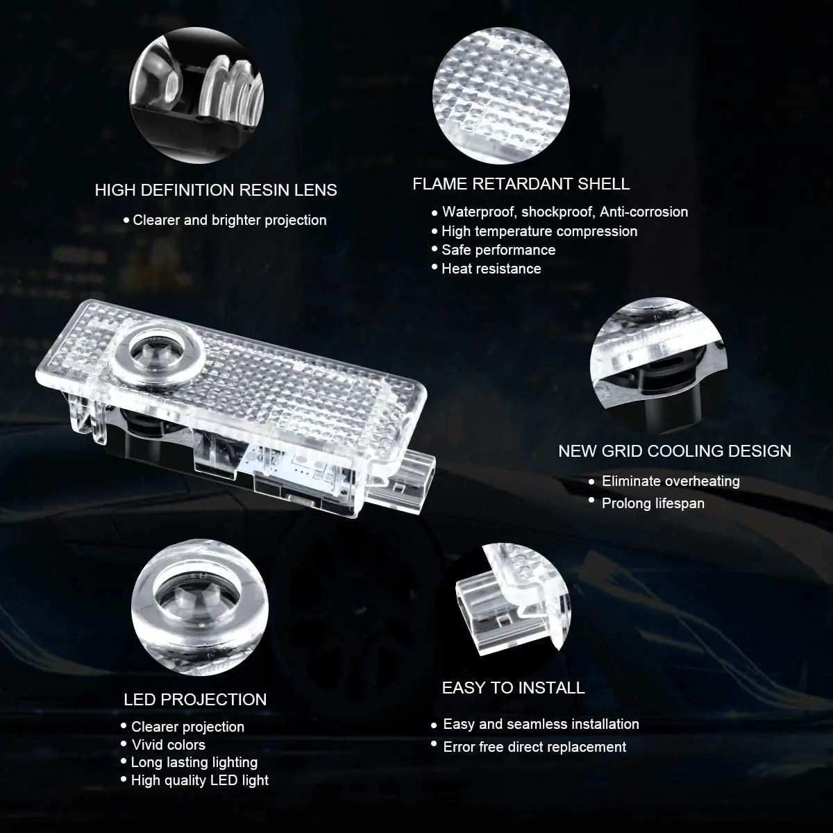 Светодиодный проектор для дверсветильник автомобиля приветственная