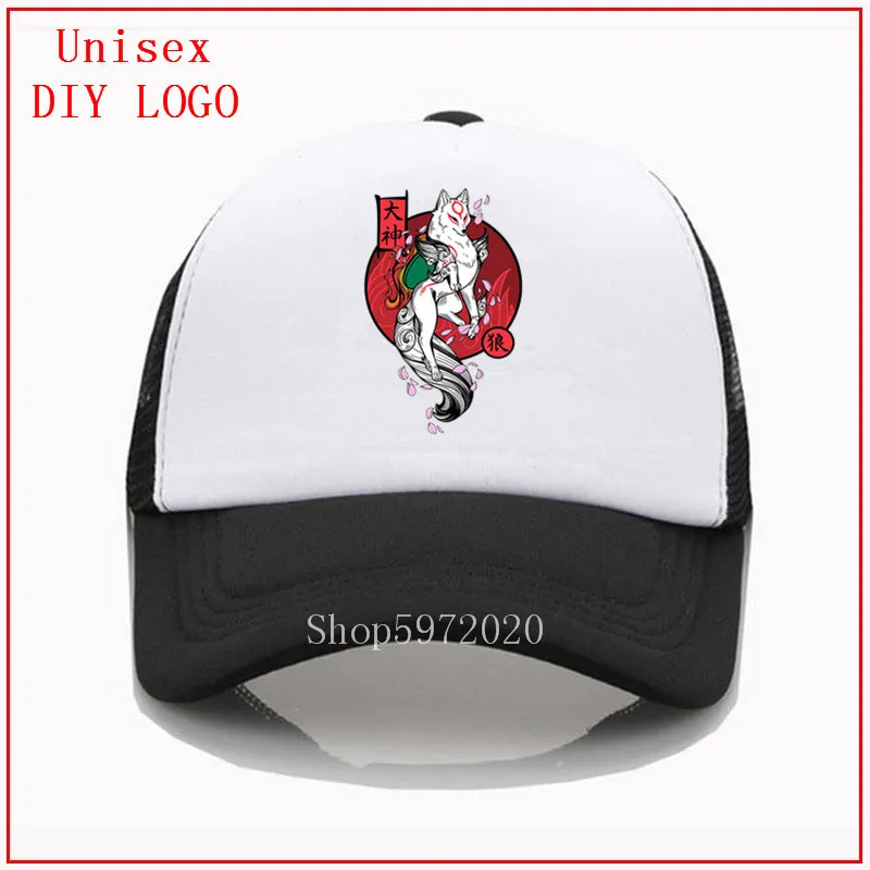 Japan Kanji White Wolf God Basdball Cap Unisex Adjustable Hip Hop Sun Hats Costume women beach visor hats caps men | Аксессуары для