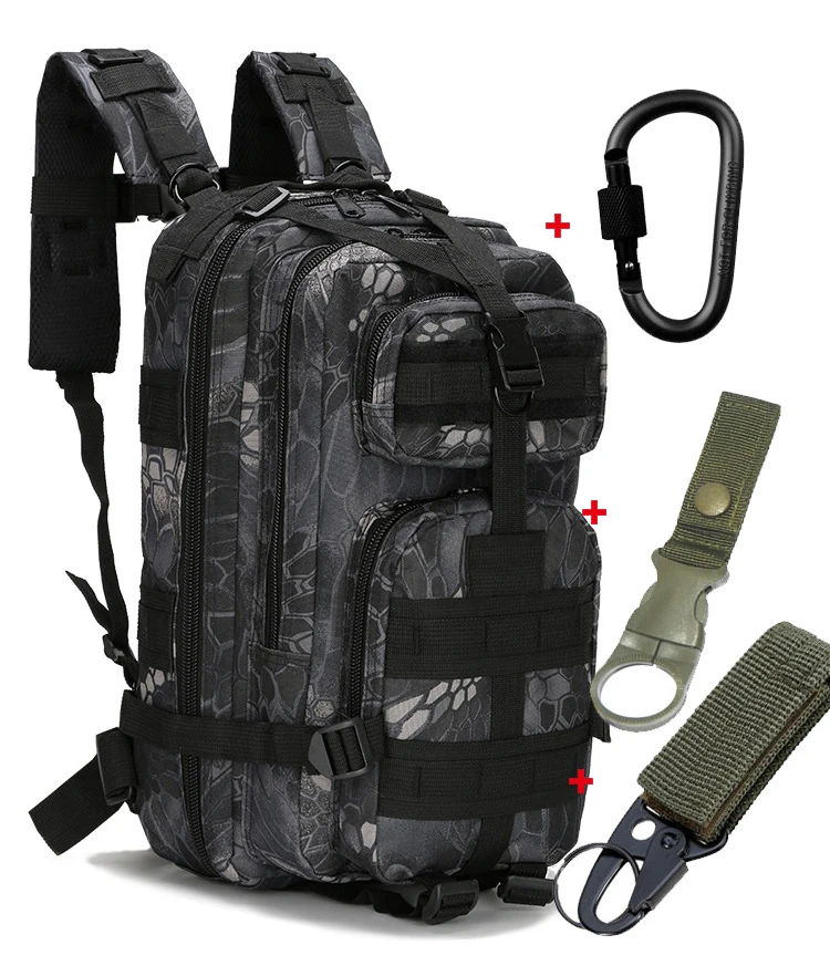 Black Python Военный Рюкзак, тактическая камуфляжная сумка, армейский Molle, штурмовой, для походов, кемпинга, охоты, рюкзаки для путешествий, велоспорта - Цвет: Black Python