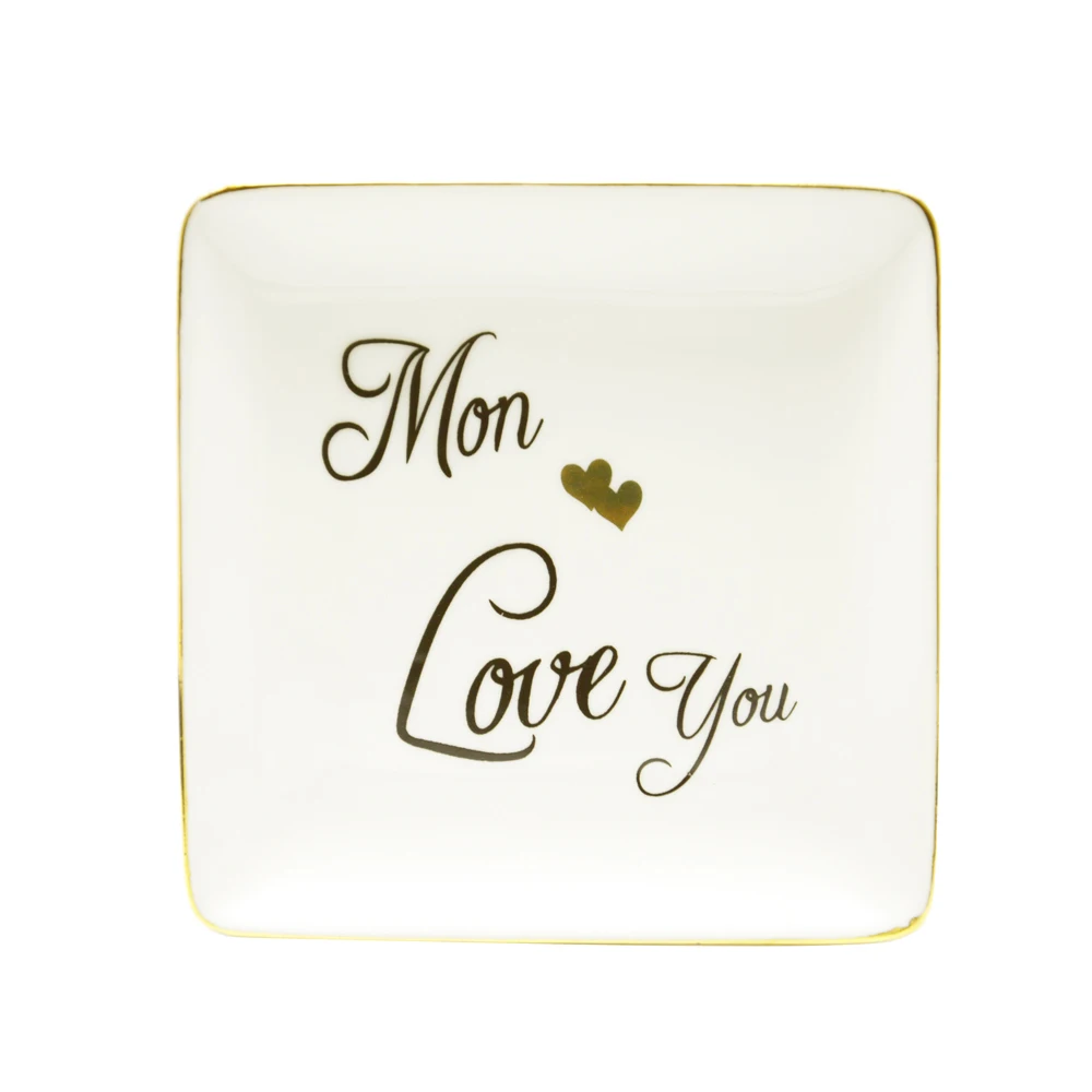 Тарелка кольцо с надписью Mom love you|Миски и тарелки| |