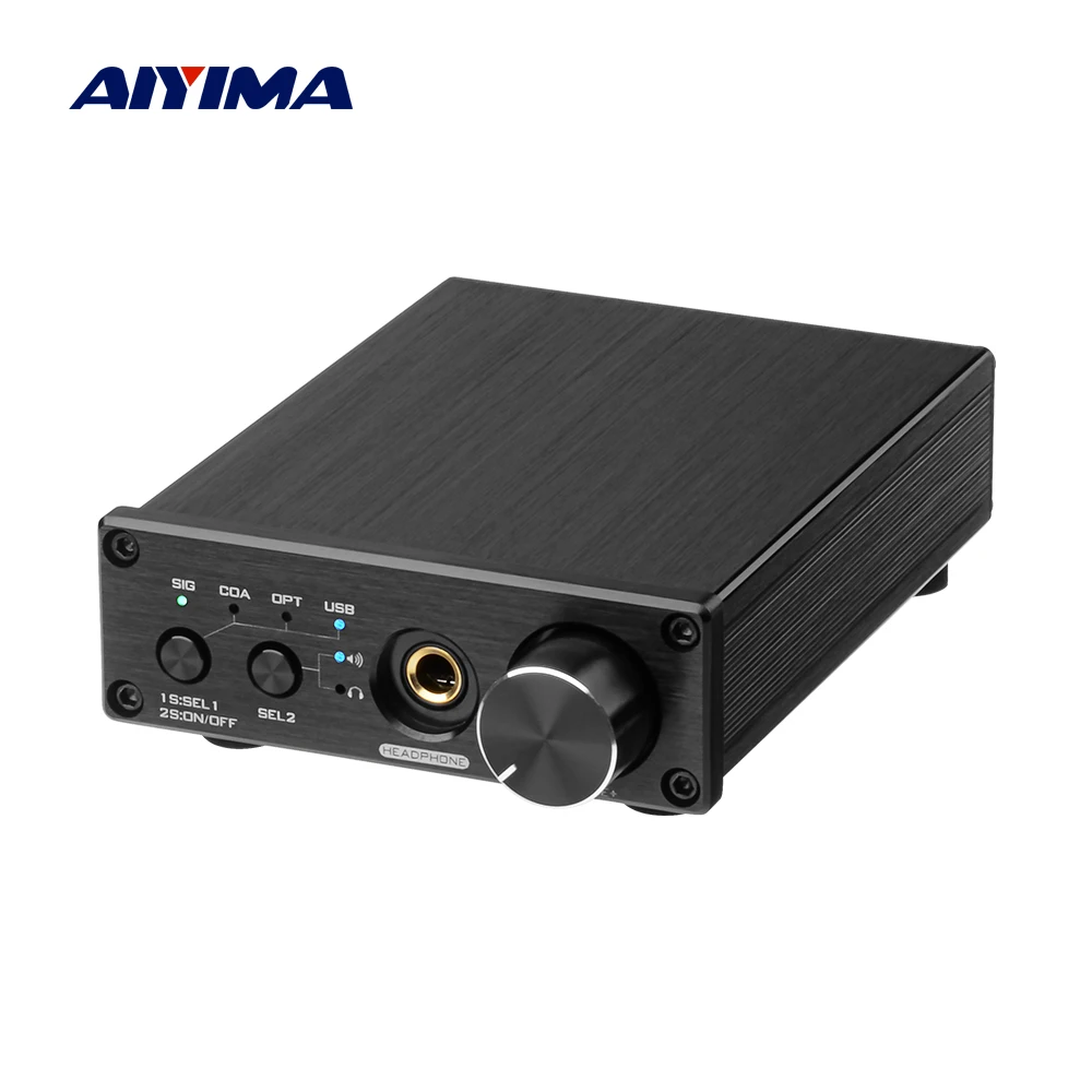 AIYIMA аудио USB декодер DAC конвертер 192 кГц двойной ES9038Q2M Стерео усилитель для