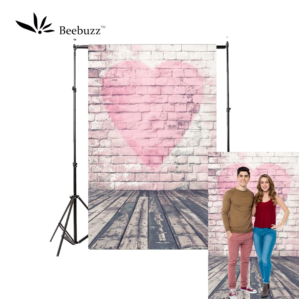 Beebuzz фон для фотосъемки с розовой стеной в форме сердца простой атмосферный