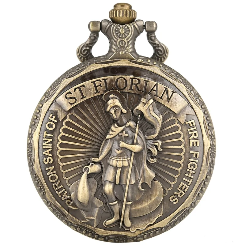 

Retro ST Saint Florian Patron Saint Of Fire Fighters Challenge Quartz Pocket Watch Tradition Sacrifice Dedication Community Gift