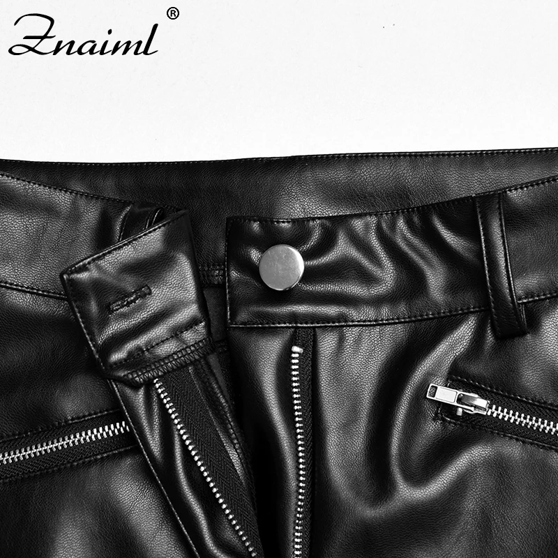 

Znaiml Sexy Night Club Sexy High Waist PU Leather Black Claret Solid Bodycon Women Pants Trousers Femme Streetwear Sweatpants