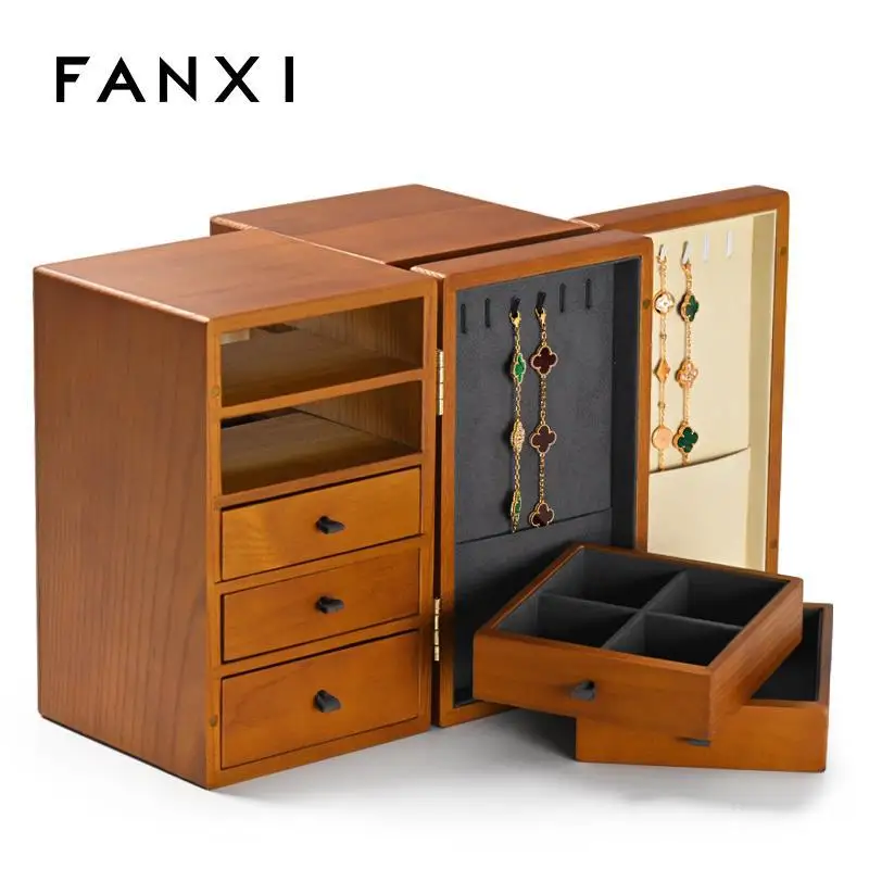 2021 new jewelry storage box solid wood jewelry box large capacity high-end multi-layer jewelry storage box jewlery organizer