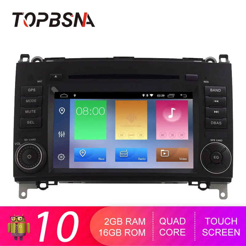 Tobbsna Android 10 автомобильный dvd-плеер для Mercedes Benz B200 A B Class W169 W245 Viano Vito W639 Sprinter W906 WIFI 2 Din