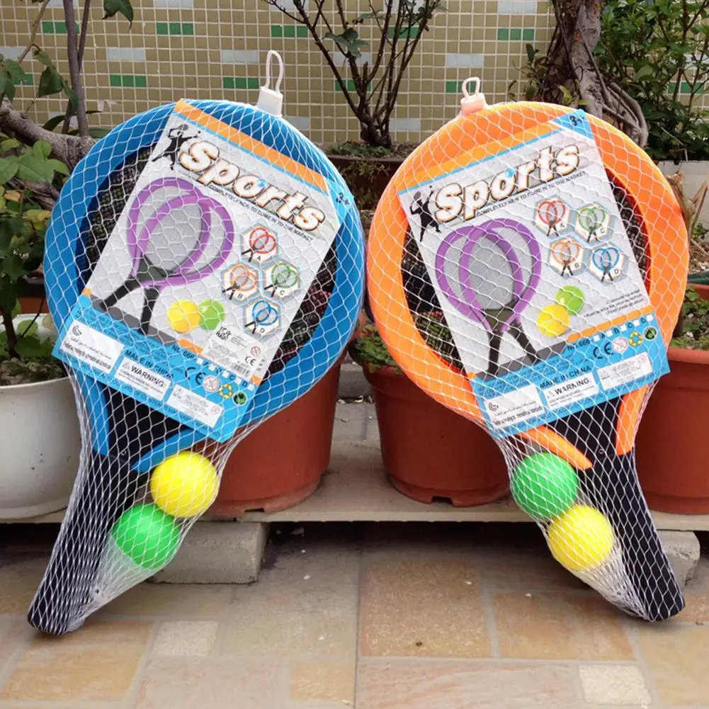 

1Pair Plastic Kids Tennis Rackets with Badminton Balls Indoors Outdoors Garden Pardents Children Interactive Playing Toy