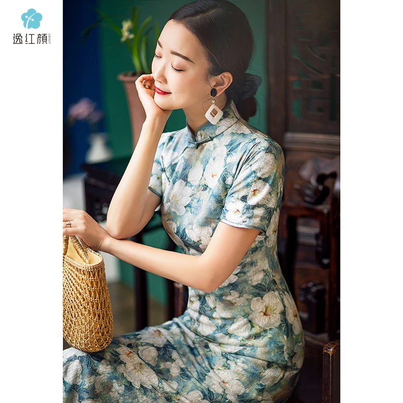 

Escape beauty makeup jade * original qipao dress cheongsam modified of the shoulder female daily restoring ancient ways