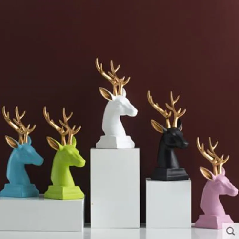

European Christmas deer head crafts, creative animal heads, home office desktop decorations, Christmas gifts