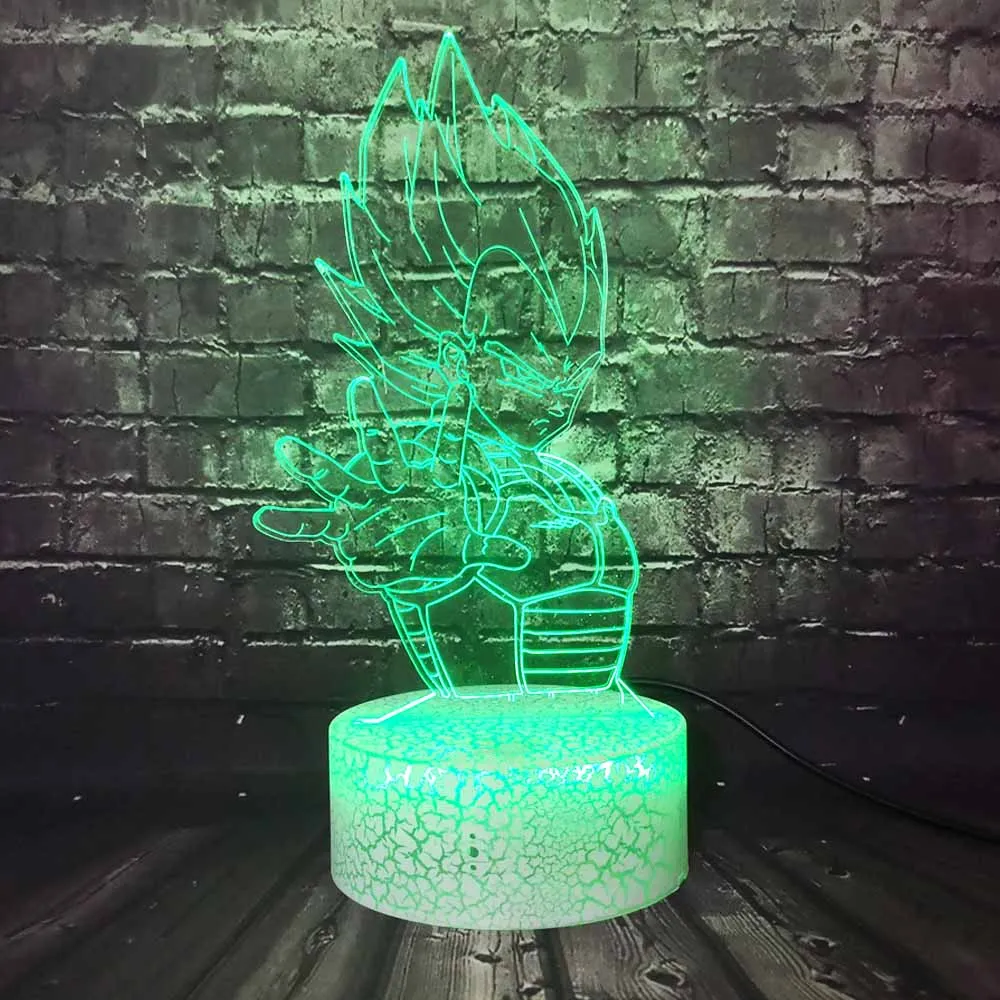 Настольная лампа с трещинами серия Dragon Ball Saiyan Wukong 7 цветов светодиодный