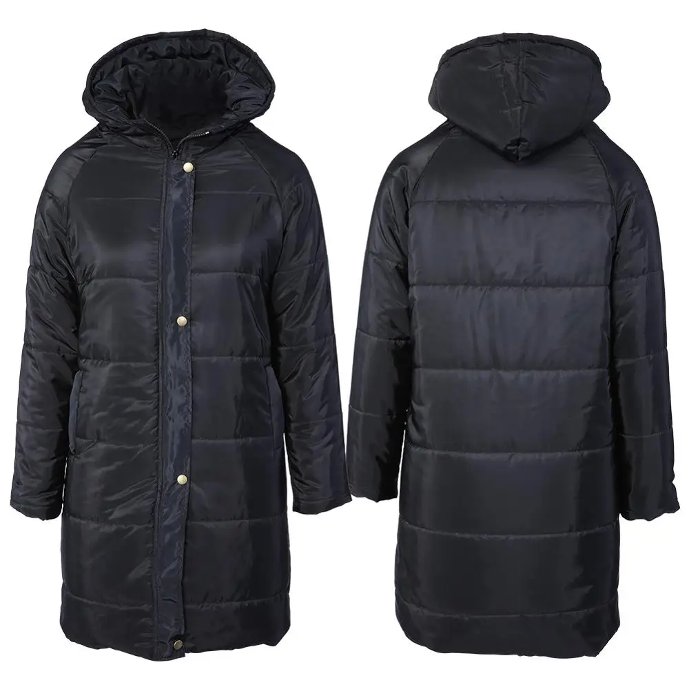 Модная женская зимняя длинная пуховая куртка с капюшоном хлопковая Толстая